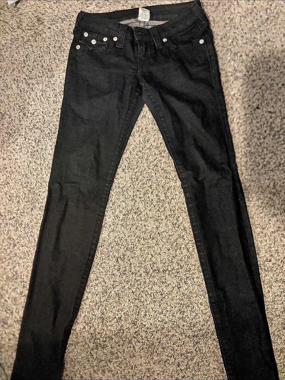 True Religion Joey Black Skinny Jeans Waist 26